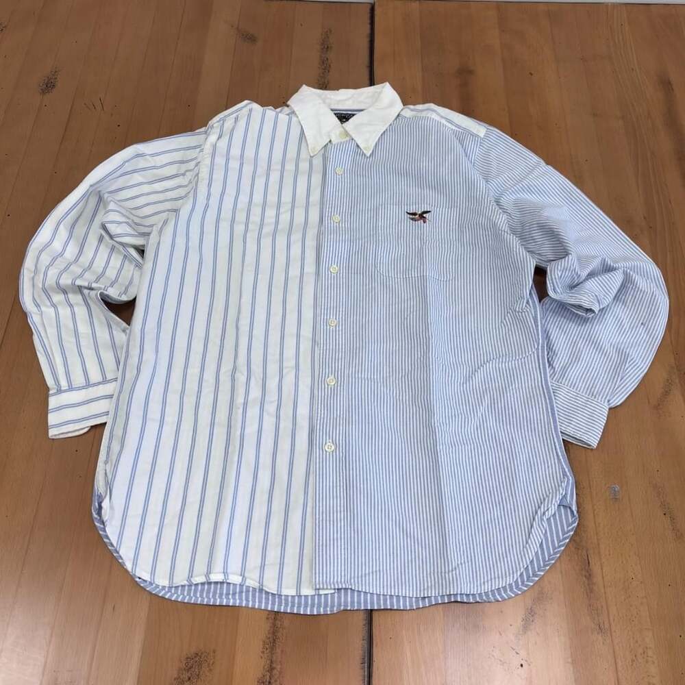 American Living Striped Patchwork Oxford Shirt Size M